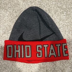 Nike Gray and Red Ohio State Beanie